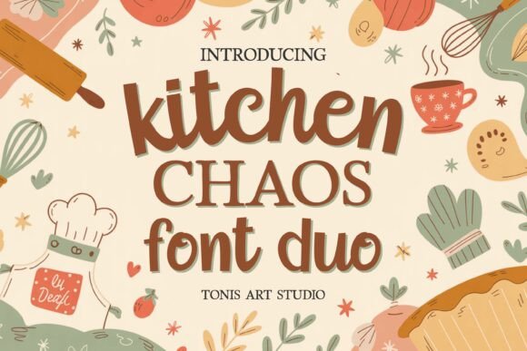 Kitchen Chaos Font Duo: Crafting Rustic Charm